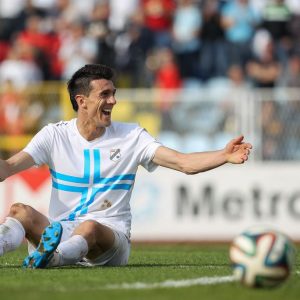 Rijeka, 06.04.2014., 1. MaxTV Hrvatska nogometna liga. Fotografije s "jadranskog derbija" izmedu Rijeke i Hajduka odigranog na prepunom stadionu na Kantridi. Rijeka je pobijedila sa 4:1