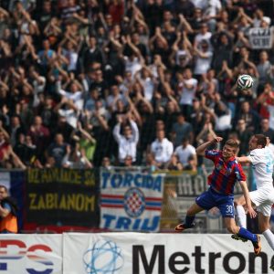 Rijeka, 06.04.2014., 1. MaxTV Hrvatska nogometna liga. Fotografije s "jadranskog derbija" izmedu Rijeke i Hajduka odigranog na prepunom stadionu na Kantridi. Rijeka je pobijedila sa 4:1