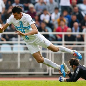 Rijeka, 06.04.2014., 1. MaxTV Hrvatska nogometna liga. Fotografije s "jadranskog derbija" izmedu Rijeke i Hajduka odigranog na prepunom stadionu na Kantridi. Rijeka je pobijedila sa 4:1